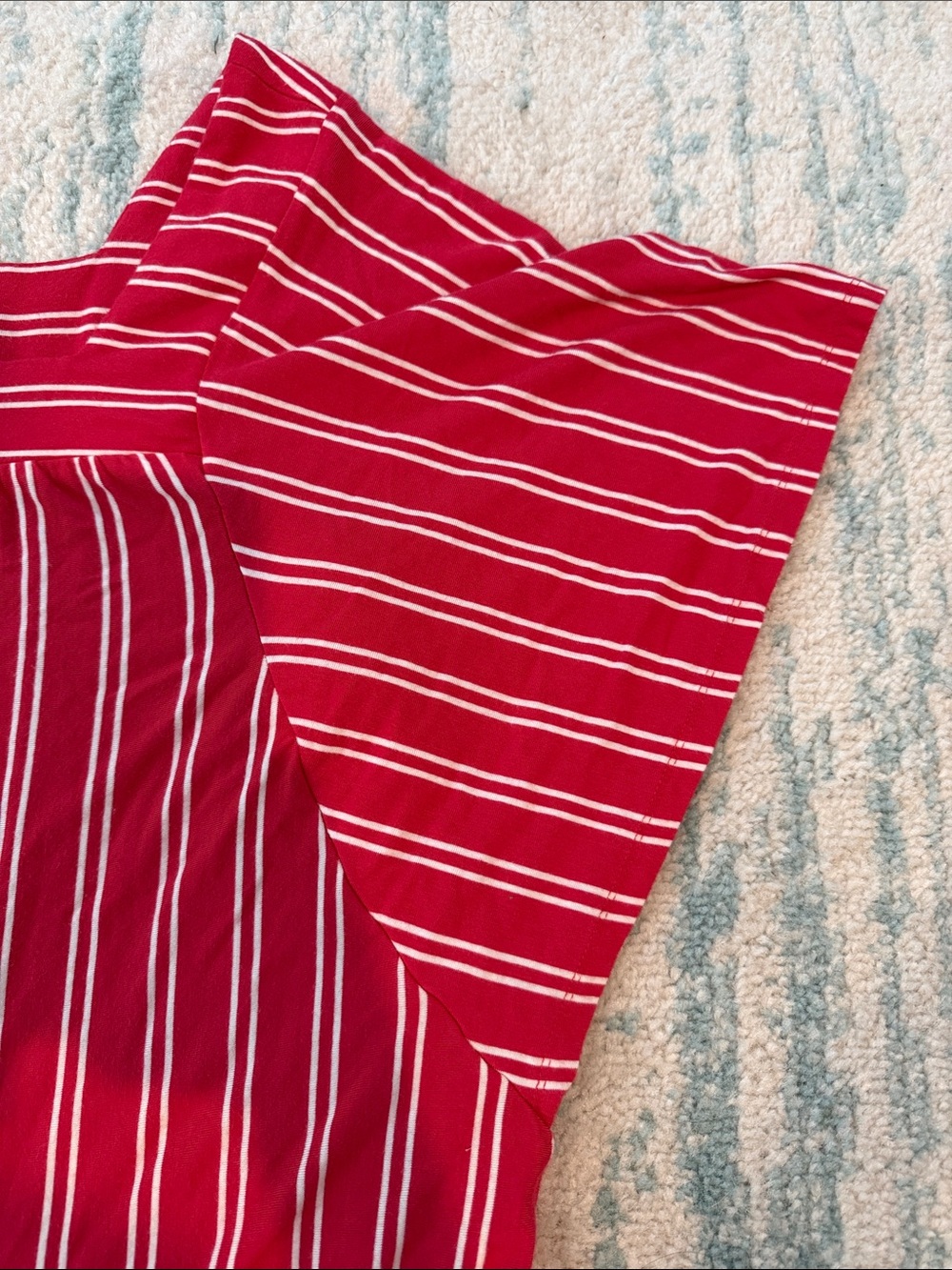 Universal Thread Red and White Striped Square-Neck Blouse - Picture 3 of 3